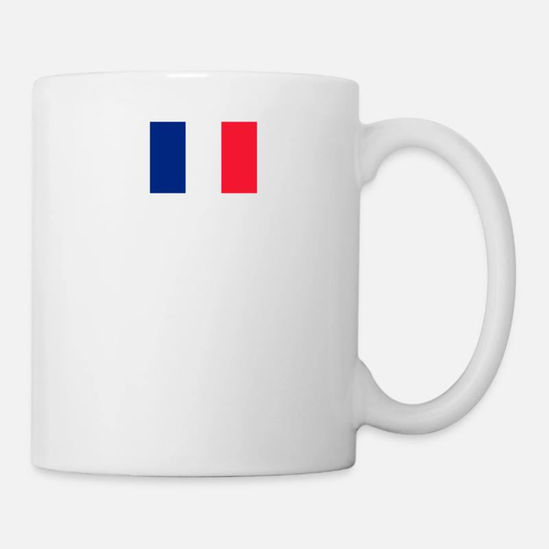 Drapeau français sur le coeur - Mug blanc - blanc