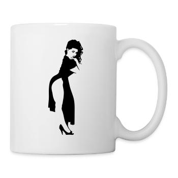 Dunkle Frau - Tasse - Weiß - Rechts