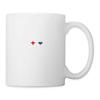 Drapeaux de l’Angleterre et de la Russie Drapeaux russes - Mug blanc - blanc - Droite