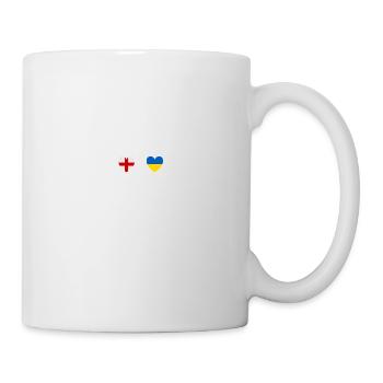 Drapeaux ukrainiens de l’Angleterre et de l’Ukraine - Mug blanc - blanc - Droite
