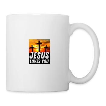 Jésus t’aime - Citation chrétienne - Mug blanc - blanc - Droite