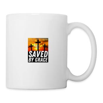 Saved By Grace - Christian Quote - Mug - white - Right