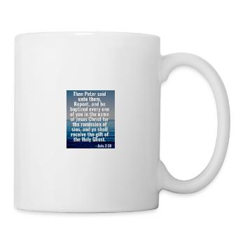 Acts 2:38 Repent And Be Baptized - Christian Quote - Mug - white - Right