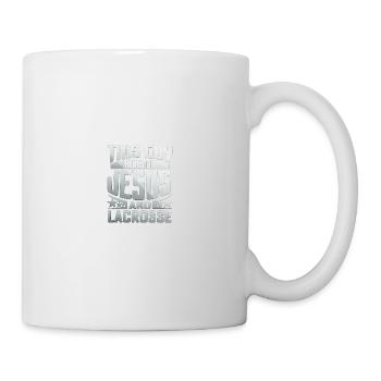 This Guy Runs On Jesus And Lacrosse - Tasse - Weiß - Rechts