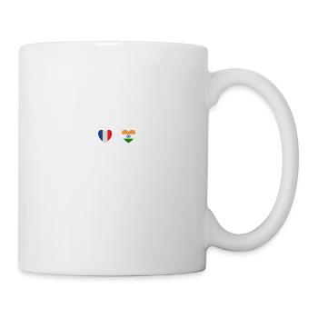 France and India Indian flag flags - Mug - white - Right