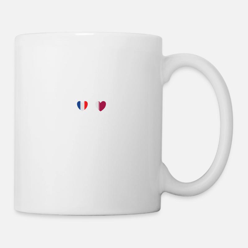 Drapeaux de la France et du Qatar Drapeau qatari - Mug blanc - blanc