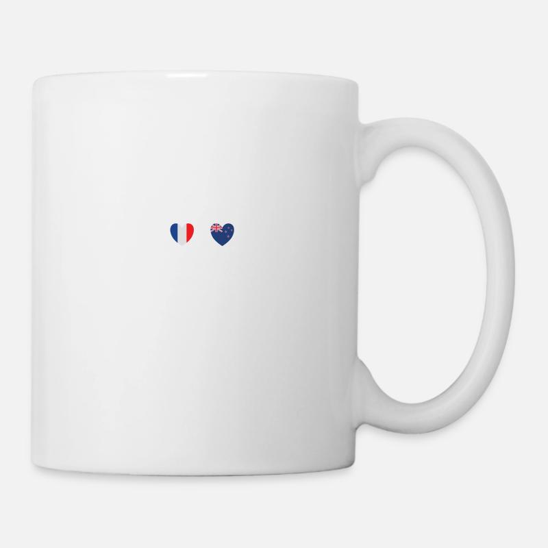 Drapeau de la France et de la Nouvelle-Zélande - Mug blanc - blanc