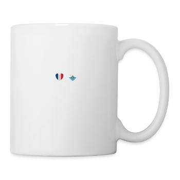 Frankreich und San Marino San-Marinesische Fahne - Tasse - Weiß - Rechts