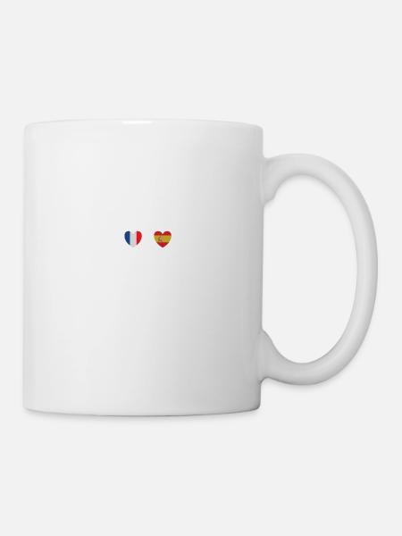 France et Espagne Drapeau espagnol Drapeaux - Mug blanc - blanc