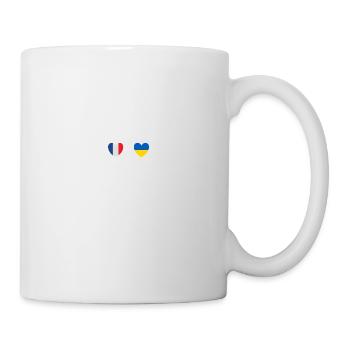France and Ukraine Ukrainian flag flags - Mug - white - Right
