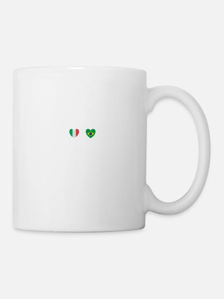 Bandiere brasiliane dell'Italia e del Brasile - Tazza - bianco