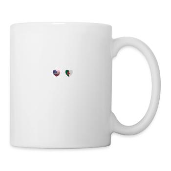 USA and Algeria Algerian flag flags - Mug - white - Right