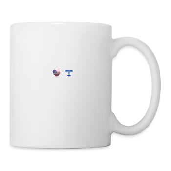 Drapeaux des États-Unis et d’Israël drapeaux israéliens - Mug blanc - blanc - Droite