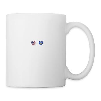 USA und Kosovo Kosovarische Fahne Flaggen - Tasse - Weiß - Rechts