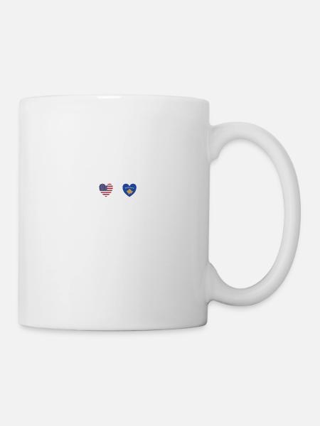 USA und Kosovo Kosovarische Fahne Flaggen - Tasse - Weiß