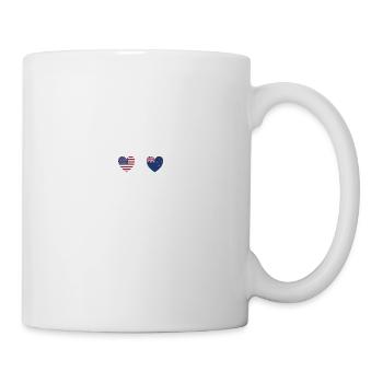 Drapeaux des États-Unis et de la Nouvelle-Zélande - Mug blanc - blanc - Droite