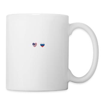 USA and Russia Russian flag flags - Mug - white - Right