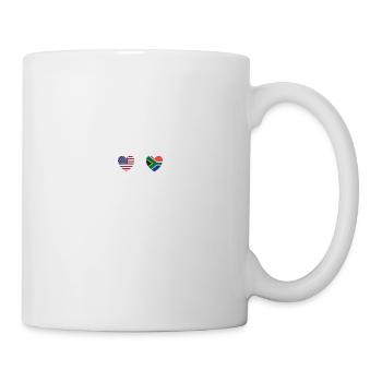 Drapeaux des États-Unis et de l’Afrique du Sud - Mug blanc - blanc - Droite
