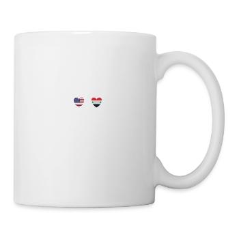 Drapeaux du drapeau syrien des États-Unis et de la Syrie - Mug blanc - blanc - Droite