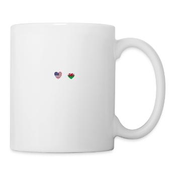 Drapeaux du drapeau gallois des États-Unis et du Pays de Galles - Mug blanc - blanc - Droite