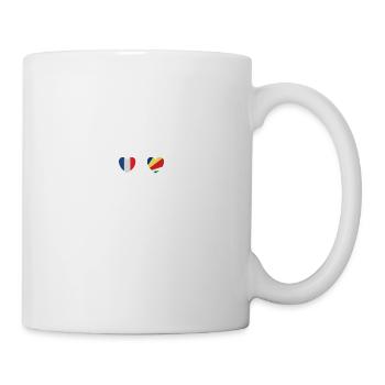 Drapeaux de la France et des Seychelles - Mug blanc - blanc - Droite