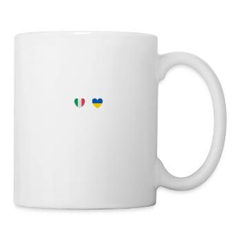 Italy and Ukraine Ukrainian flag flags - Mug - white - Right