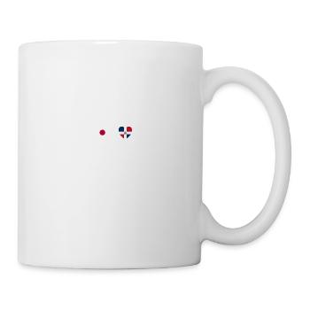 Japan und Dominikanische Republik Fahne Flaggen - Tasse - Weiß - Rechts