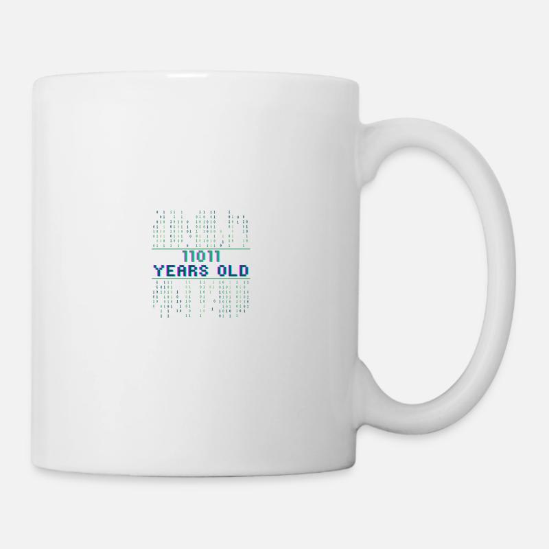 27. Geburtstag 27 Jahre alt Binärcode Coder - Tasse - Weiß