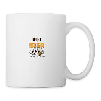 Bridge und Bier - Tasse - Weiß - Rechts