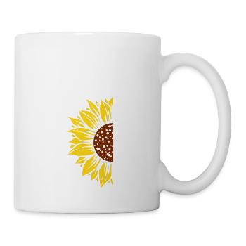 Halbe Sonnenblume - Tasse - Weiß - Rechts