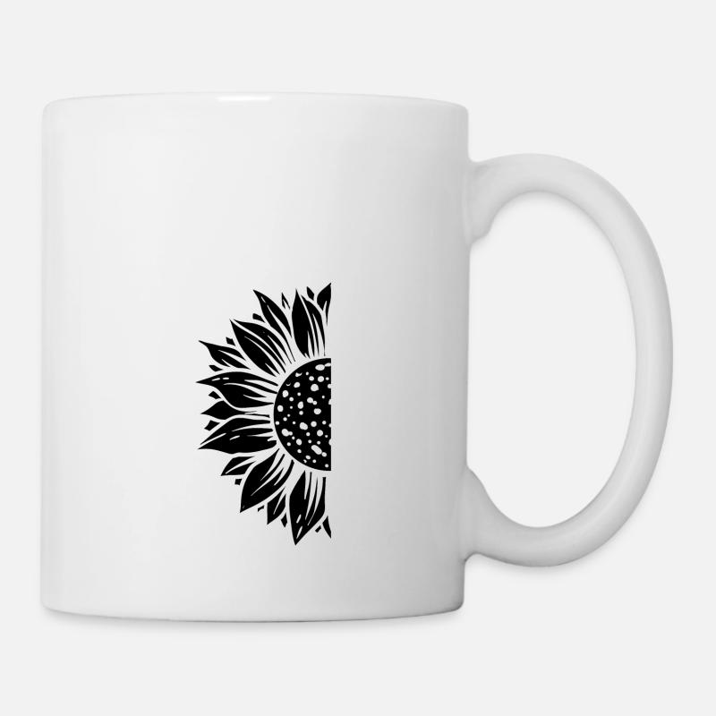 Half sunflower black - Mug - white