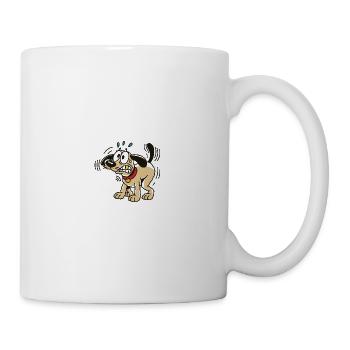 Dessin animé drôle de pose de caca de chien et d’humour de chiot - Mug blanc - blanc - Droite