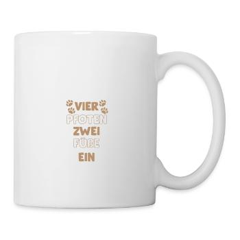 Vier Pfoten Zwei Füße Ein Team Vier Pfoten Zwei Fü - Tasse - Weiß - Rechts