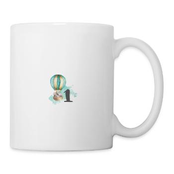 1er anniversaire, un, premier, montgolfière animaux - Mug blanc - blanc - Droite