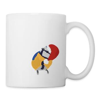 Blaumeise mit Weihnachtsmütze - Tasse - Weiß - Rechts