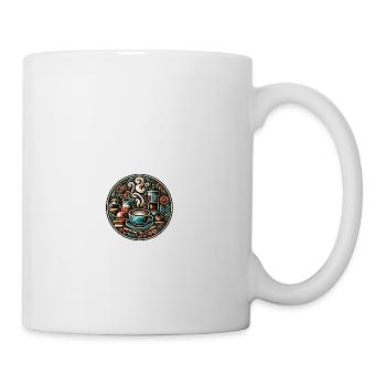 Kaffee Plakette - Tasse - Weiß - Rechts