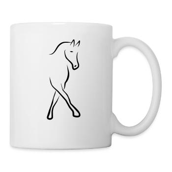 Dressurpferd - Tasse - Weiß - Rechts
