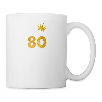 80 Jahre Gold Geburtstag - Tasse - Weiß - Rechts