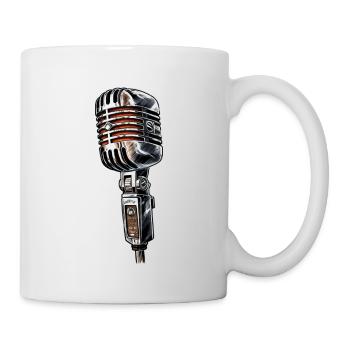 Mikrofon Retro Zeichnung - Tasse - Weiß - Rechts