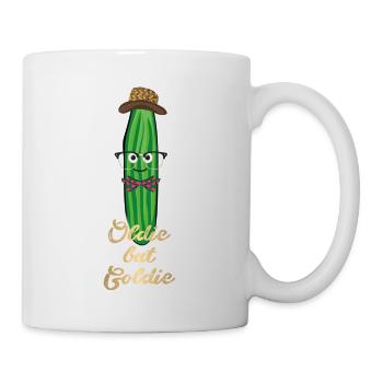 Oldie But Goldie,Gold,Oldie,Oldtimer, Cucumber, Nerd - Mug - white - Right