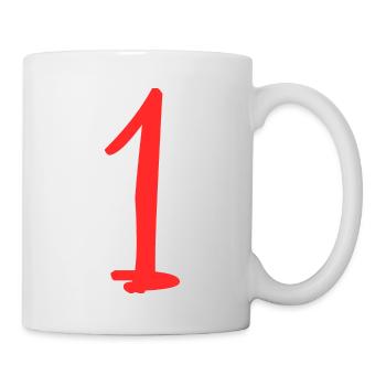 1. 1 AN. 1er ANNIVERSAIRE. ANNIVERSAIRE 1 AN. UN - Mug blanc - blanc - Droite