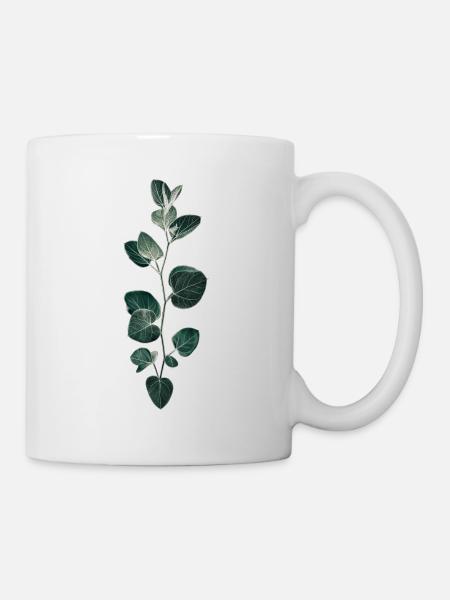 Pflanzenmuster - Tasse - Weiß