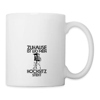 Mein Hochsitz Jäger Jagd Jagen Wildschwein Rehwild - Tasse - Weiß - Rechts