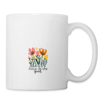Focus on the Good – Floral Positivity Design - Mug - white - Right