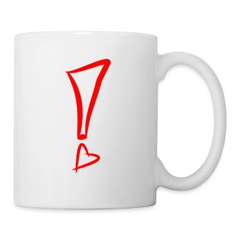 Point d'exclamation avec coeur rouge - Mug blanc - blanc - Droite