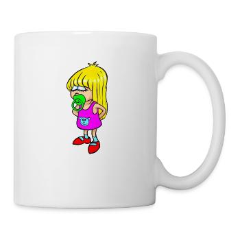 Child with pacifier - Mug - white - Right