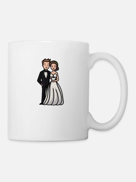 Mariage mariée marié jeunes mariés - Mug blanc - blanc