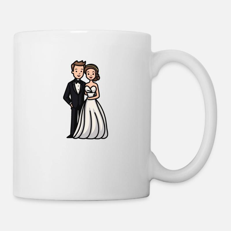 Mariage mariée marié jeunes mariés - Mug blanc - blanc