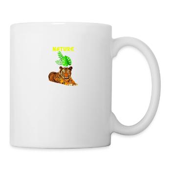 Jungle Majesty, Tiger and Leaf Symphony" - Mug - white - Right