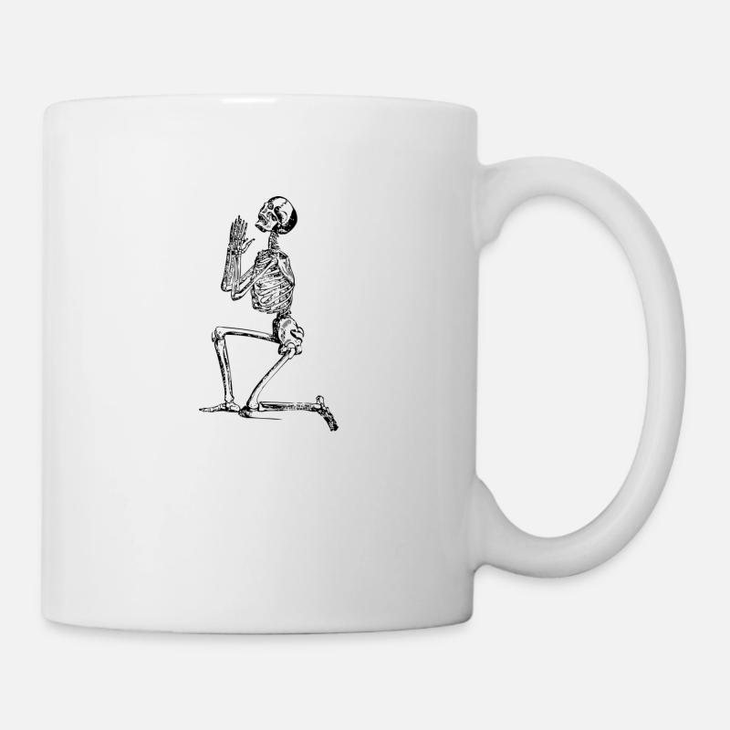 skeleton pray - Tasse - Weiß